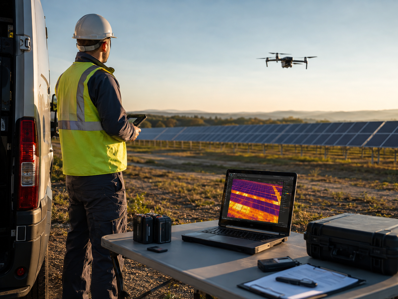 Termografski pregled fotonaponske elektrane dronom